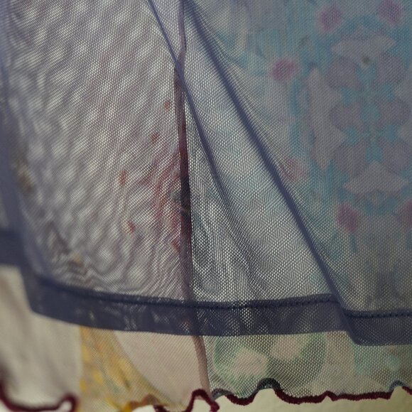 desigual floral short sleeve sheer top size XL - Picture 3 of 3